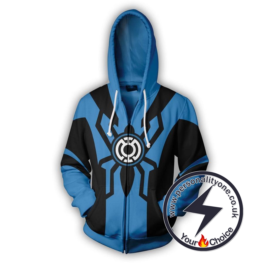 BLUE LANTERN SPIDERMAN 3D Hoodies Jackets - ZIP UP - SPIDERMAN 3D